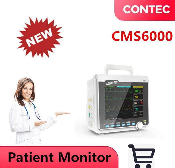 Patient Monitor 6 Parameters ICU CCU Vital Signs ECG Machine + NIBP + SPO2 + Pulse Rate CMS6000 ราคา 15,999 บาท*ส่งฟรี