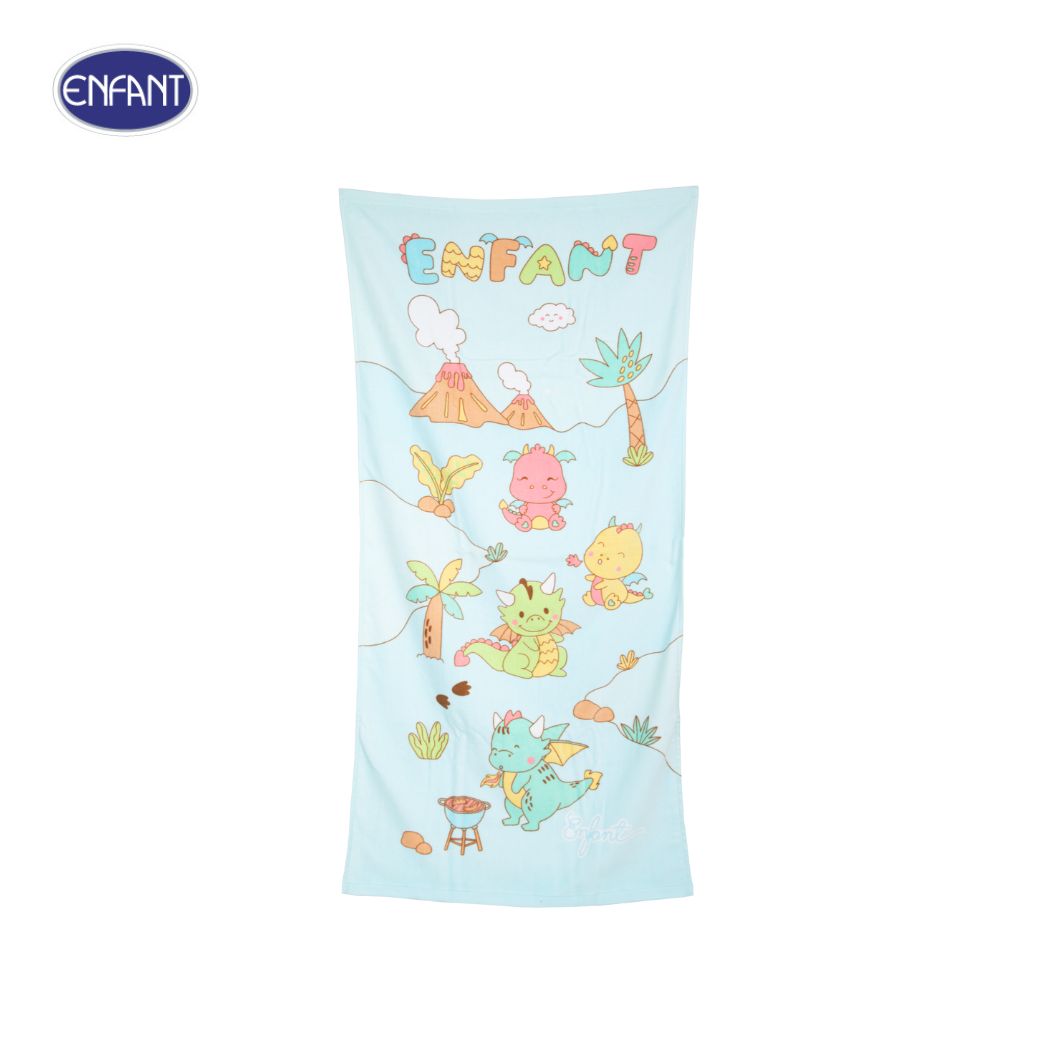 ENFANT (อองฟองต์) ผ้าขนหนูลายน้องดราก้อน สีฟ้า ราคา 160 บาท*ส่งฟรี