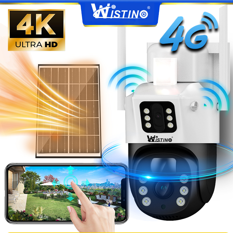 Wistino 4K 8MP V380 Pro Solar CCTV Solar WIFI Wireless CCTV Outdoor Camera Built-in Battery Low Power Color Night Vision ราคา 2,352 บาท*ส่งฟรี