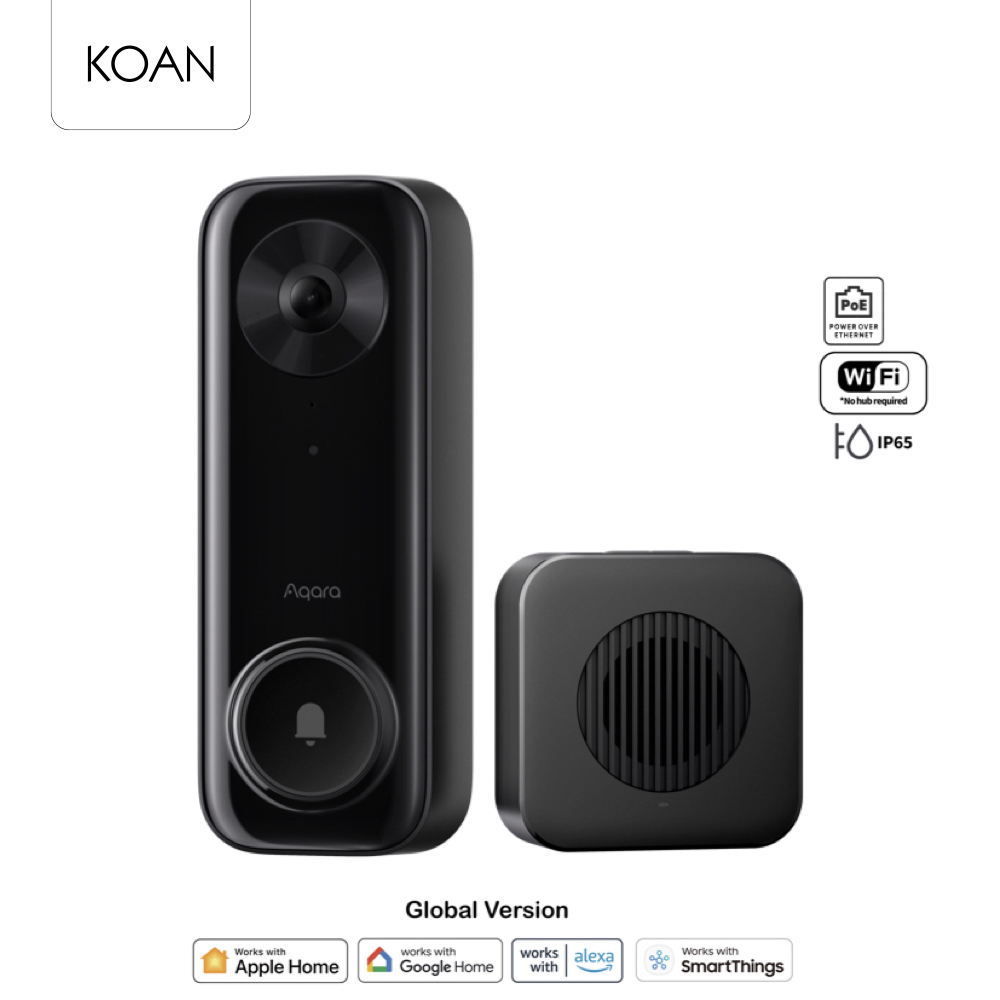 Aqara Doorbell Camera G400 Smart Doorbell with 2K Ai Poe Camera + Wi-Fi 6, Supports Homekit ราคา 3,690 บาท*ส่งฟรี
