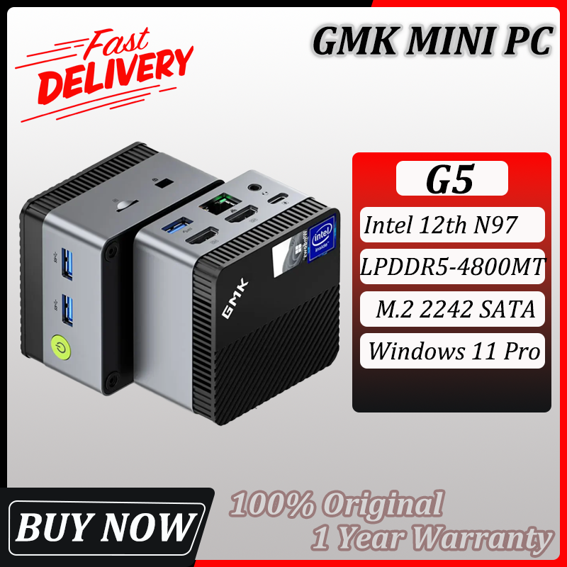 GMK Official Store NucBox G5 Mini PC Intel Processor Max 3.6GHz N97 12GB LPDDR5 Windows 11 Pro ราคา 5,538 บาท*ส่งฟรี