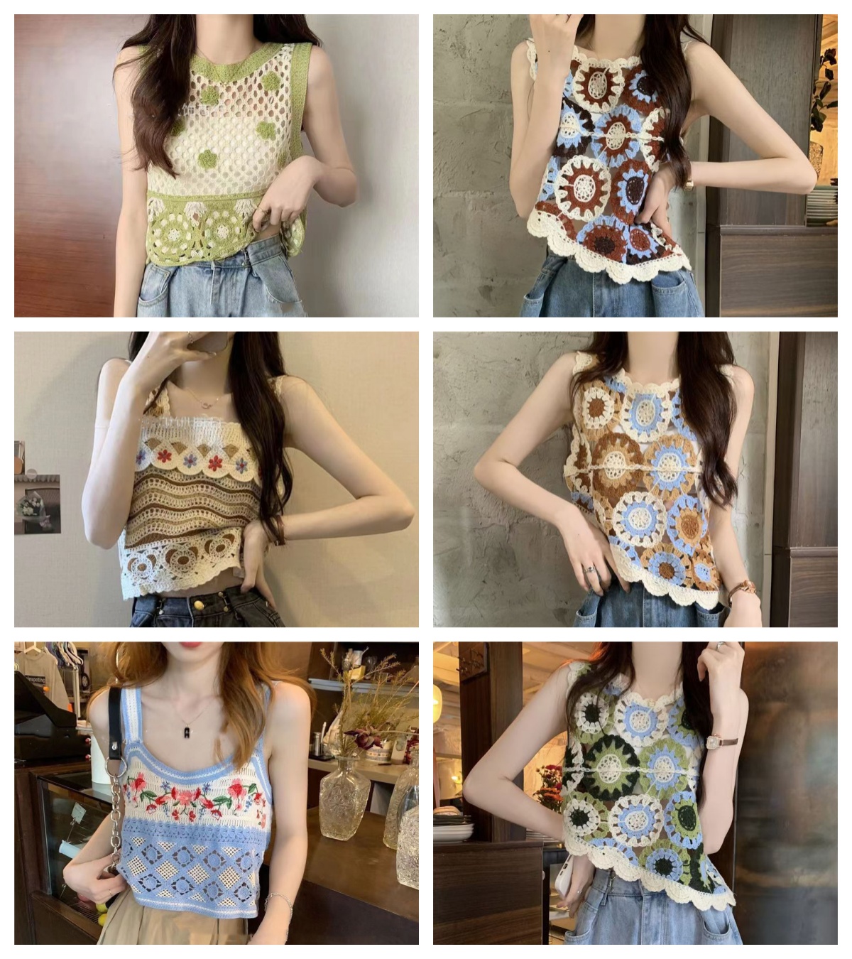 เสื้อกล้ามไหมพรมวินเทจน่ารักใสๆ ราคา 99 บาท*ส่งฟรี