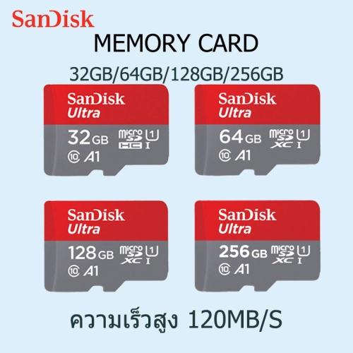 การ์ดหน่วยความจำ SD การ์ด 32GB 64GB 256GB 128 GB Class10 Microsd A1 ฟรีอะแดปเตอร์โทรศัพท์คอมพิวเตอร์พีซี