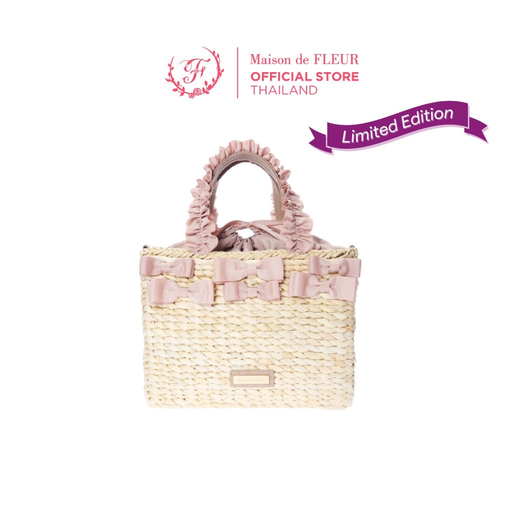 [New Collection] Maison De FLEUR - Maize Ribbon Square Ruffle Basket Bag ราคา 2,879 บาท*ส่งฟรี