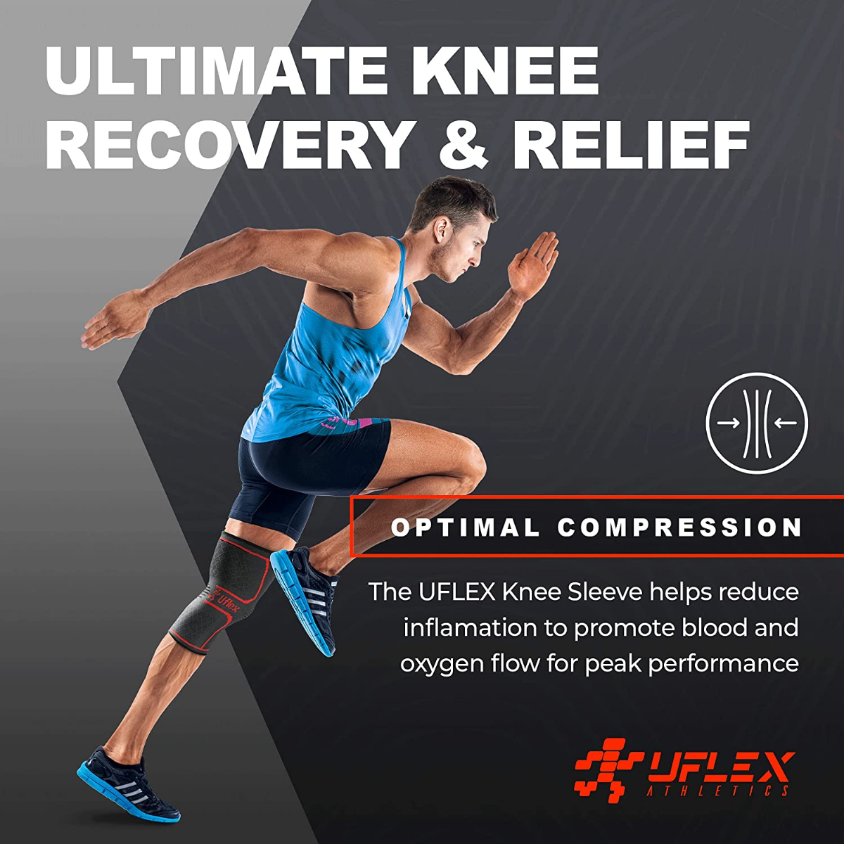 UFlex Athletics Knee Compression Sleeve Support for Women and Men