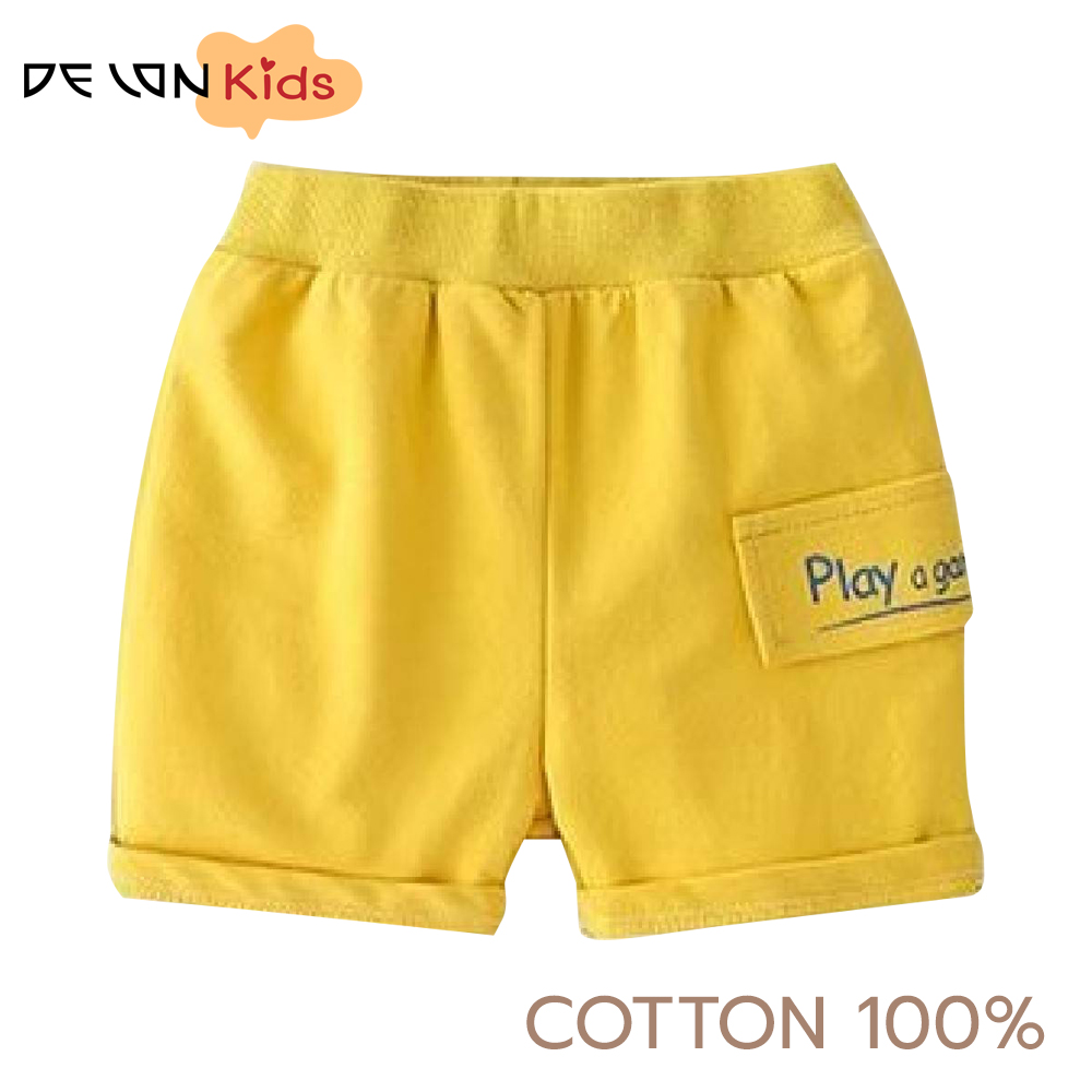 DELON KID กางเกงขาสั้น เด็ก เสื้อผ้าเด็ก เสื้อผ้าแฟชั่น ชุดเด็กผู้ชาย ผ้าคอตตอน 100% เอวยางยืด AA6021 SIZE L , 2XL ราคา 155 บาท*ส่งฟรี