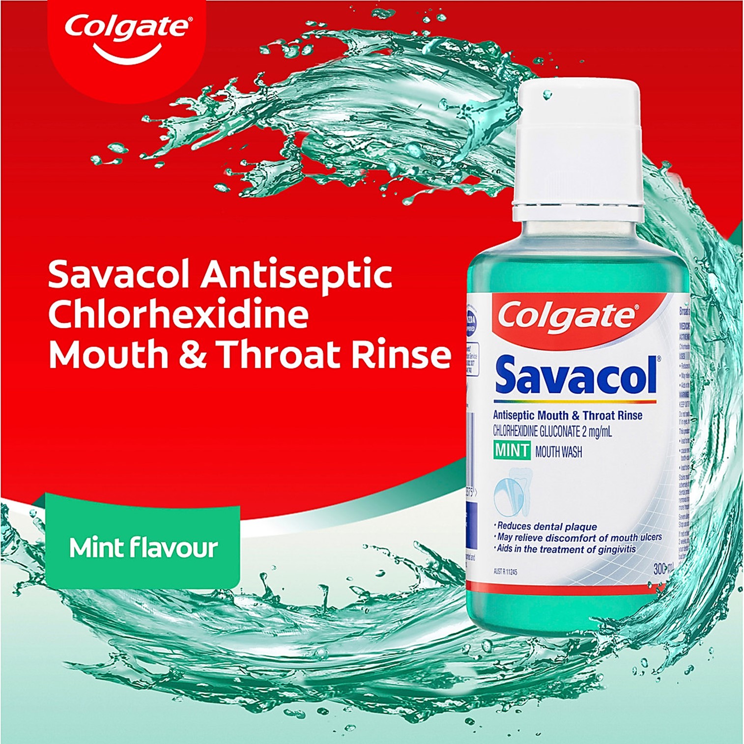 Colgate Savacol Antiseptic Mouth and Throat Rinse Mouthwash 300mL น้ำยาบ้วนปากสูตรพิเศษจากคอลเกตสินค้านำเข้าจากออสเตรเลีย ราคา 699 บาท*ส่งฟรี