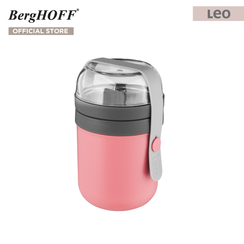 BergHOFF กล่องอาหารคู่PP  พอลิโพรไพลีนรุ่น Leo แยกเก็บอาหารได้ 9.5 x 9.5 x 15.5 ซม. สีชมพู 3950122 ราคา 952 บาท*ส่งฟรี