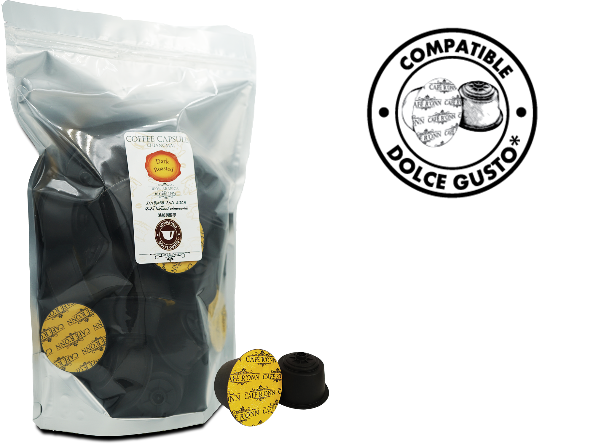 30 Coffee Capsules CAFE R'ONN, Compatible with DOLCE GUSTO Coffee Machines ราคา 467 บาท*ส่งฟรี