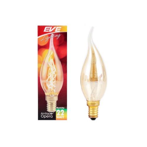 EVE หลอดไส้ antique ทรงโอเปร่า 22 วัตต์ E14 แพ็ค 4 หลอด