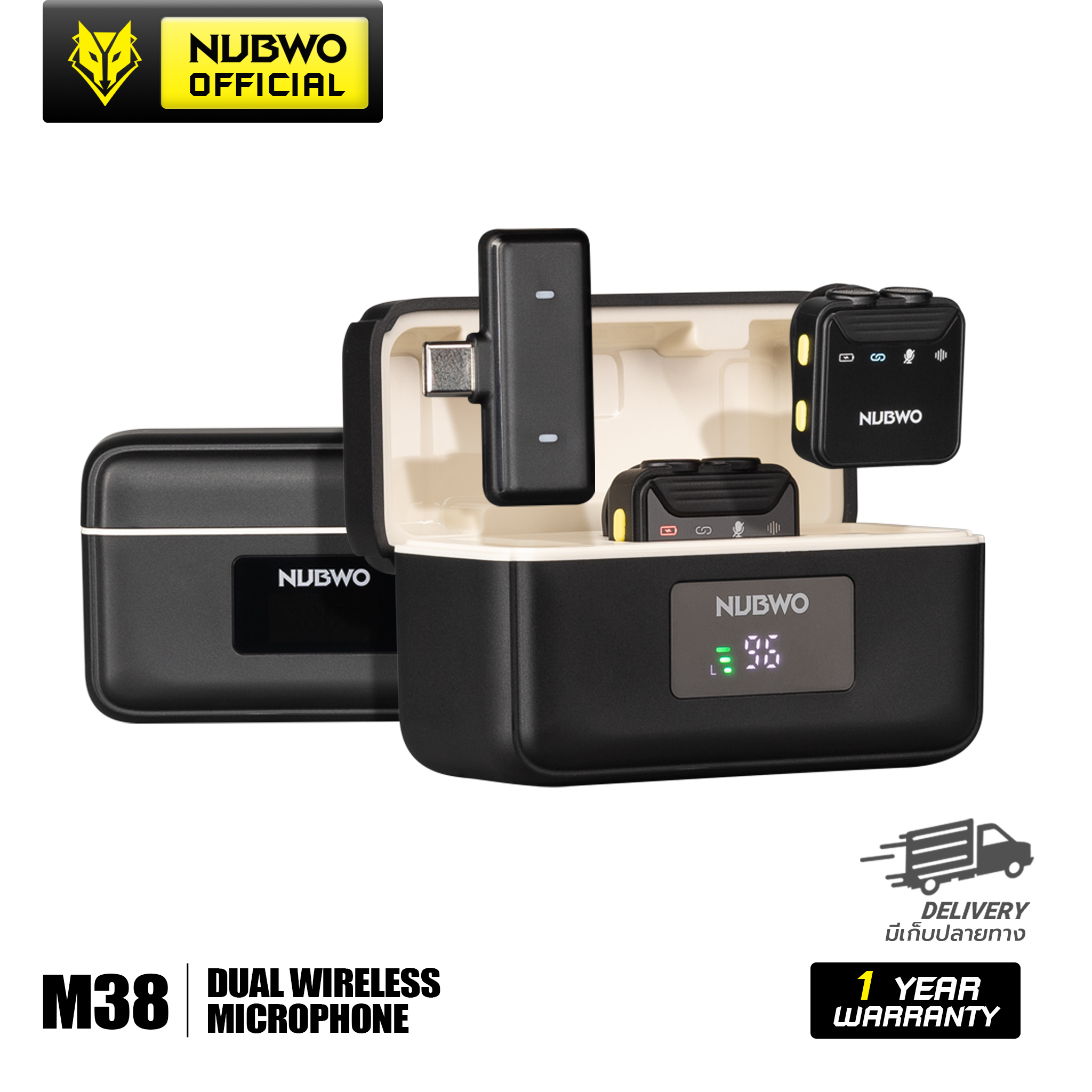 Nubwo ไมค์ไร้สาย รุ่น M38 ใช้งานกับมือถือโดยเฉพาะ เหมาะกับสายคอนเทนต์เพื่อคุณภาพเสียงที่ดียิ่งขึ้น [ประกัน 1 ปี] ราคา 890 บาท*ส่งฟรี