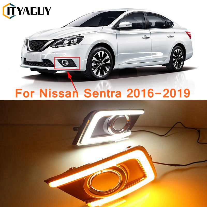 LED Daytime Running Light Turn Signal Light Bumper DRL For Nissan Sentra 2016 ราคา 1,490 บาท*ส่งฟรี