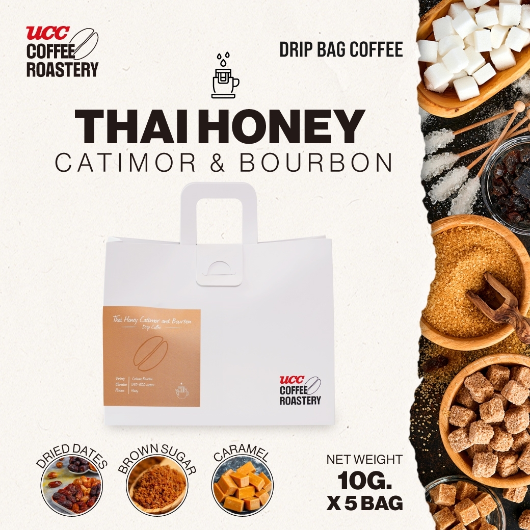 UCC Roastery - THAI HONEY CATIMOR & BOURBON (COFFEE DRIP) กาแฟดริปแบบซอง (9g×5bags) ราคา 155 บาท*ส่งฟรี