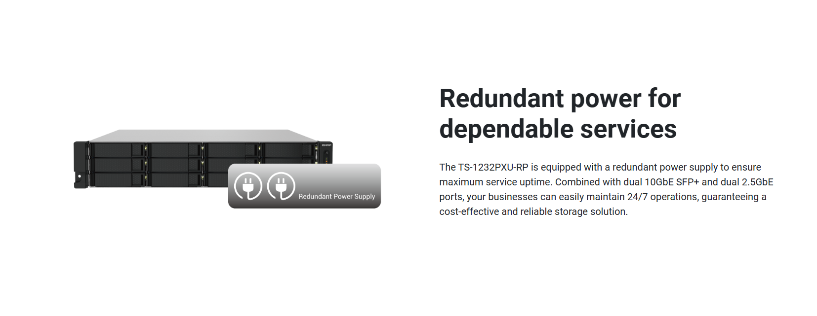 QNAP TS-1232PXU-RP-4G 12-Bay NAS Server - Professioneller Netzwerkspeicher Für Unternehmen