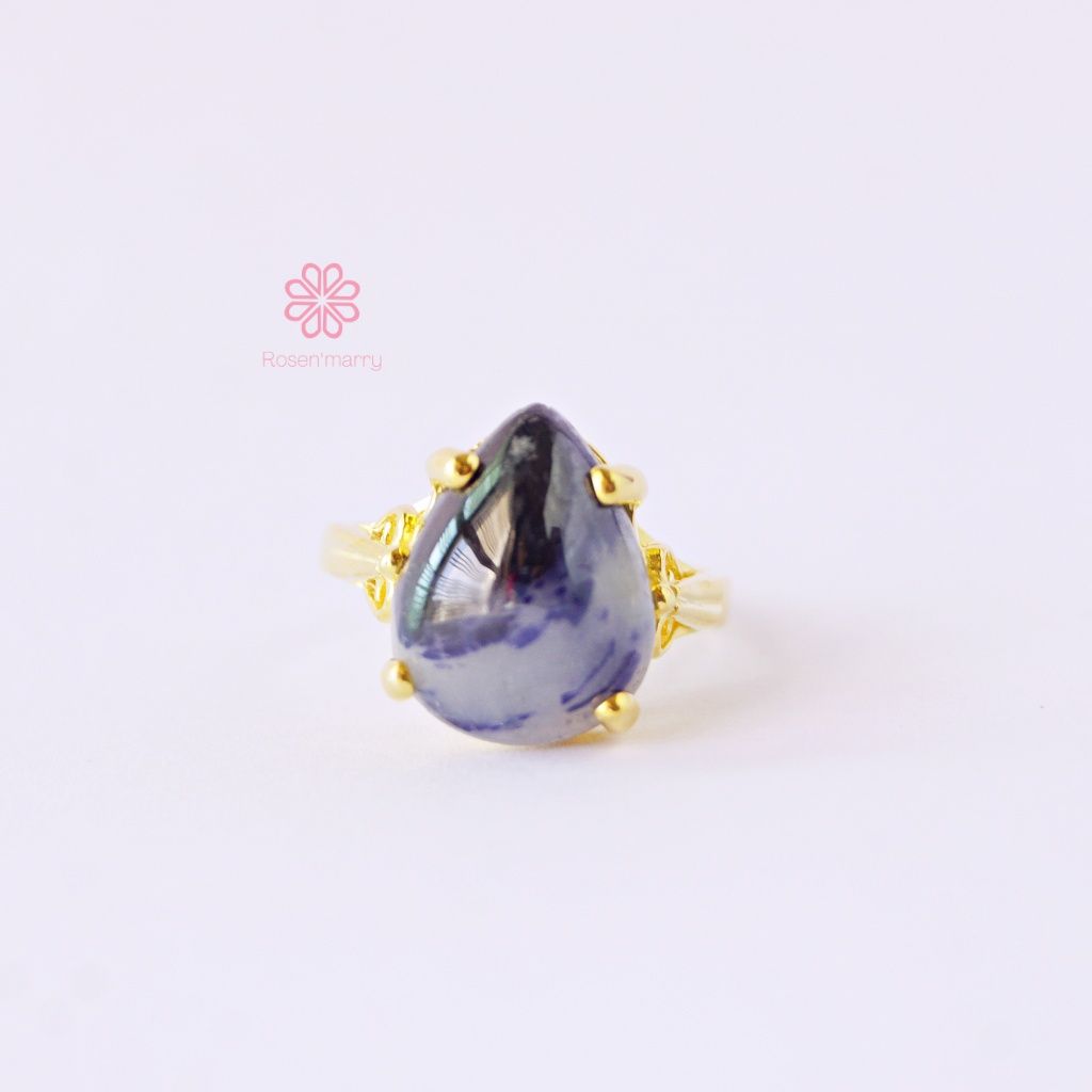 Natural Sapphire 12.4 Cts Ring Sterling Silver925 With Gold Plated 9 US. ราคา 2,450 บาท*ส่งฟรี