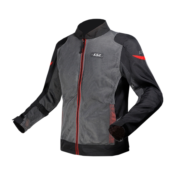LS2 Airy EVO Man Jacket Grey Black Red - เสื้อการ์ดขี่มอเตอร์ไซค์การ์ดขี่มอเตอร์ไซค์ ราคา 2,600 บาท*ส่งฟรี