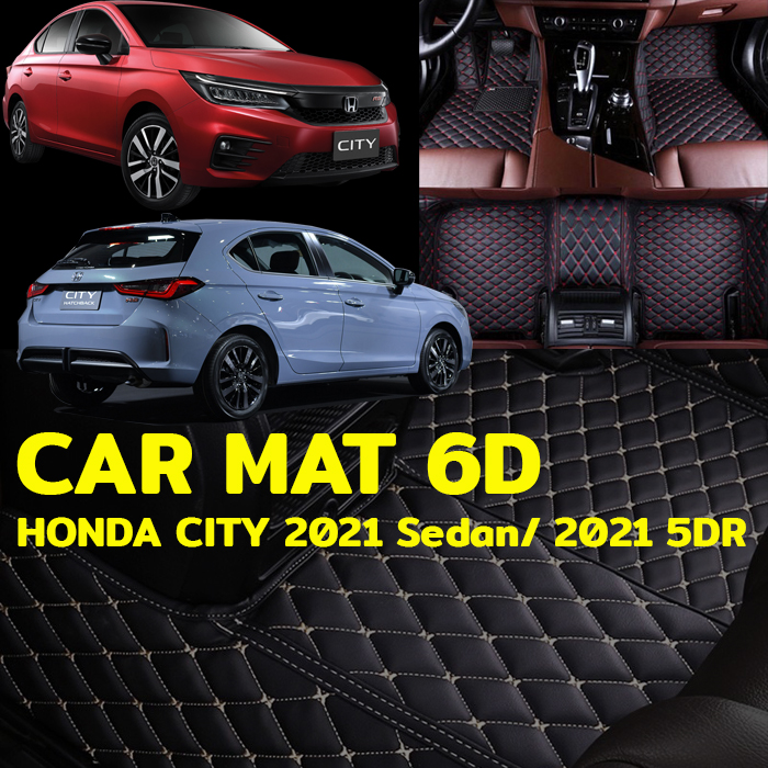 พรมปูพื้นรถยนต์ พรม6D ตรงรุ่น สำหรับ HONDA CITY 2020 Sedan และ HONDA CITY HATCHBACK 2021 5DR (มีสีให้เลือก10สี) ราคา 1,600 บาท*ส่งฟรี