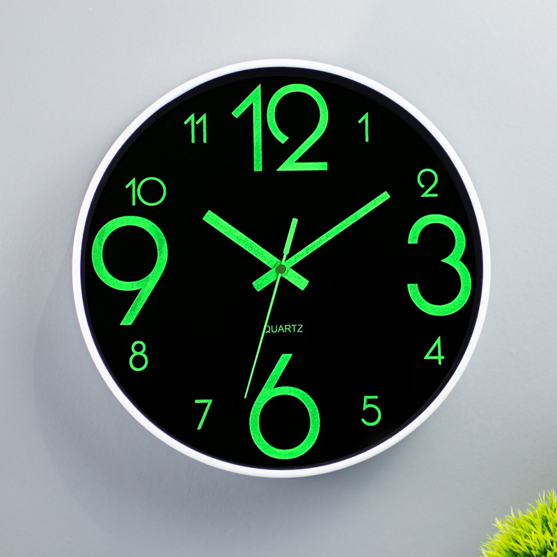 นาฬิกาแขวนทรงกลม 8 10 12 นิ้ว เรียบง่ายและมีสไตล์ นาฬิกาเดินเงียบ wall clock