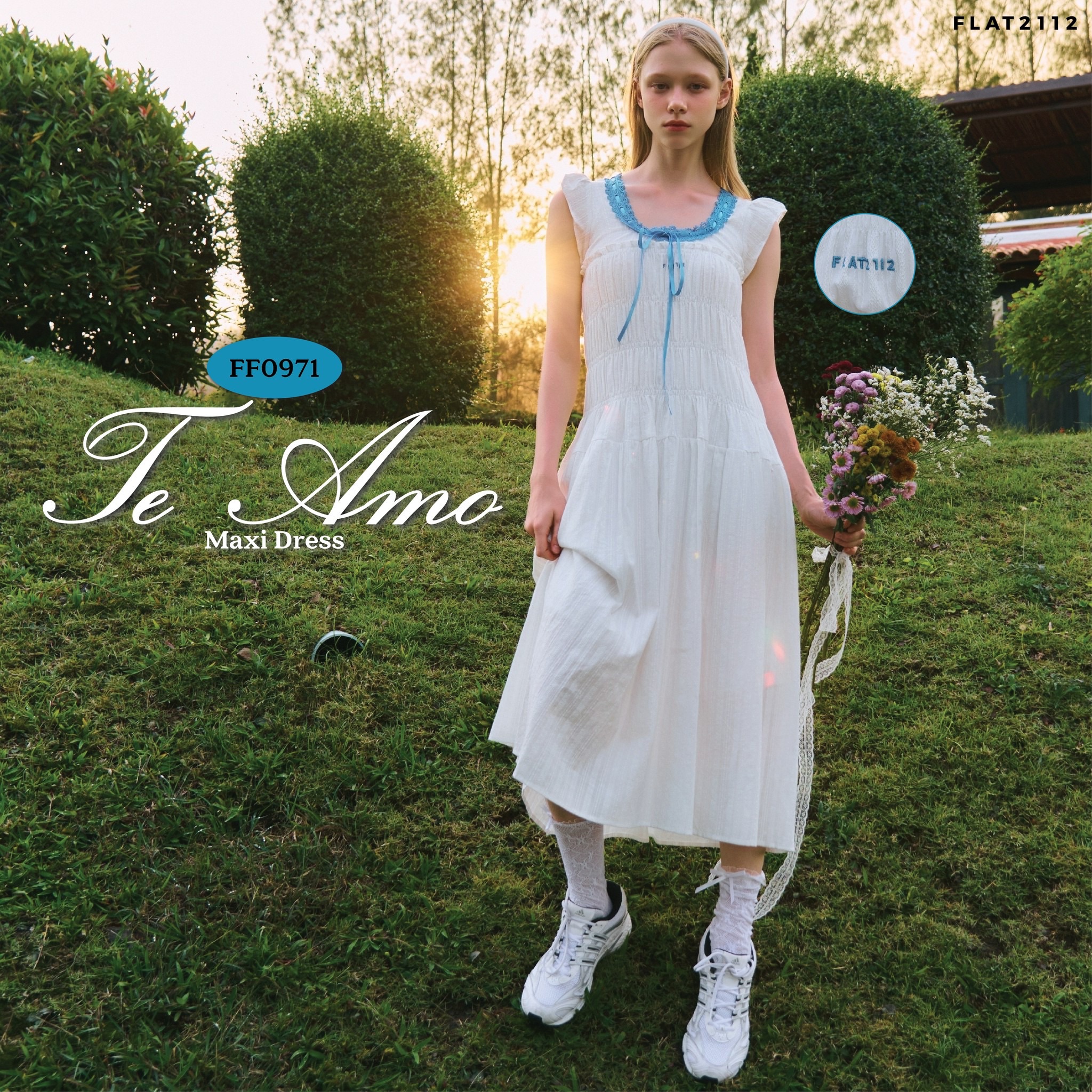 FLAT2112 FF0971 : TE AMO MAXI DRESS เดรสยาว เดรสแขนกุด ชุดออกงาน ราคา 1,635 บาท*ส่งฟรี