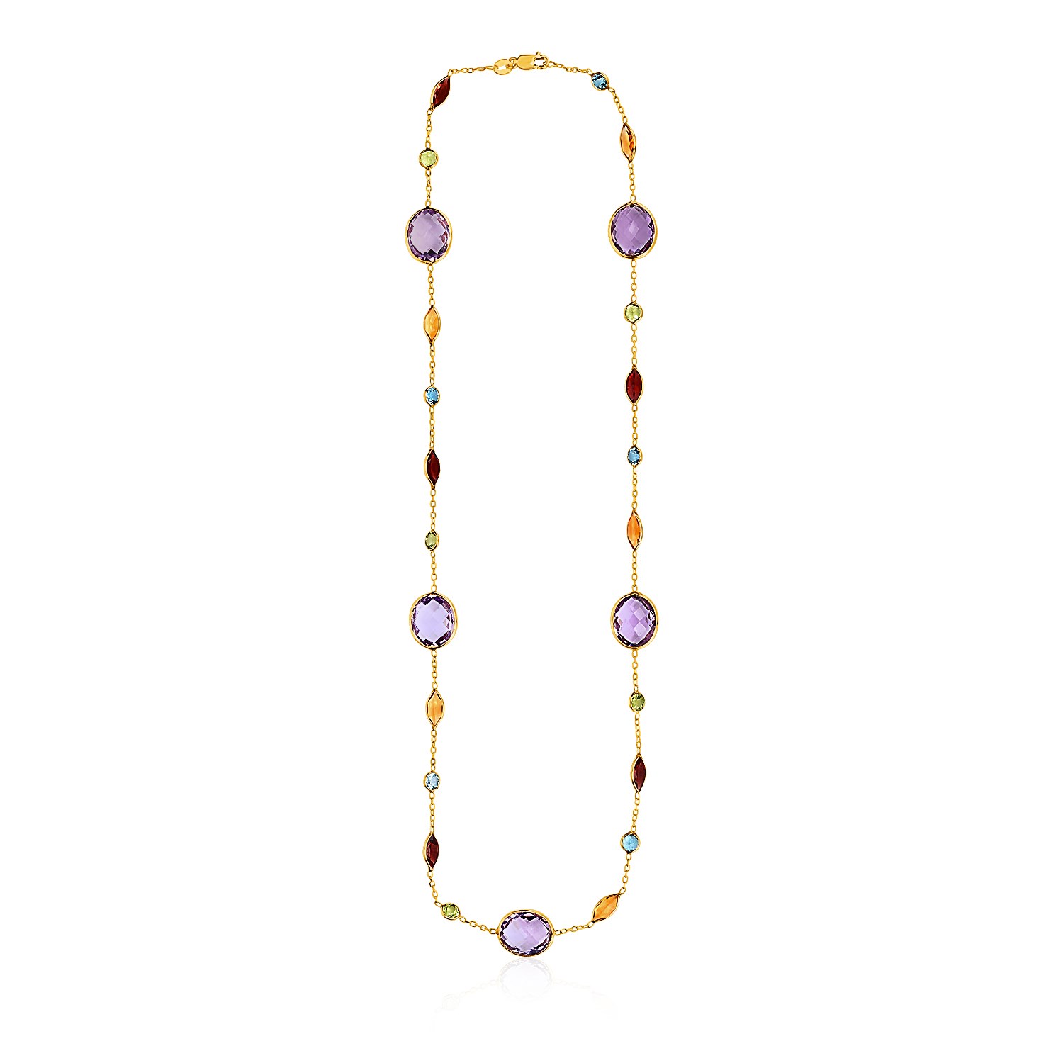 Nathalias NY 14k Yellow Gold Necklace with Multi-Colored Stones ราคา 43,500 บาท*ส่งฟรี