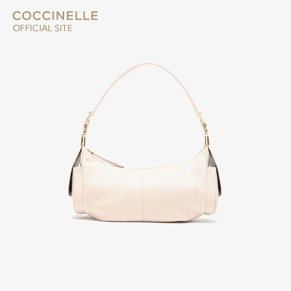 COCCINELLE CAMPUS HOBO BAG 130101 LAMBSKIN WHITE ราคา 14,900 บาท*ส่งฟรี