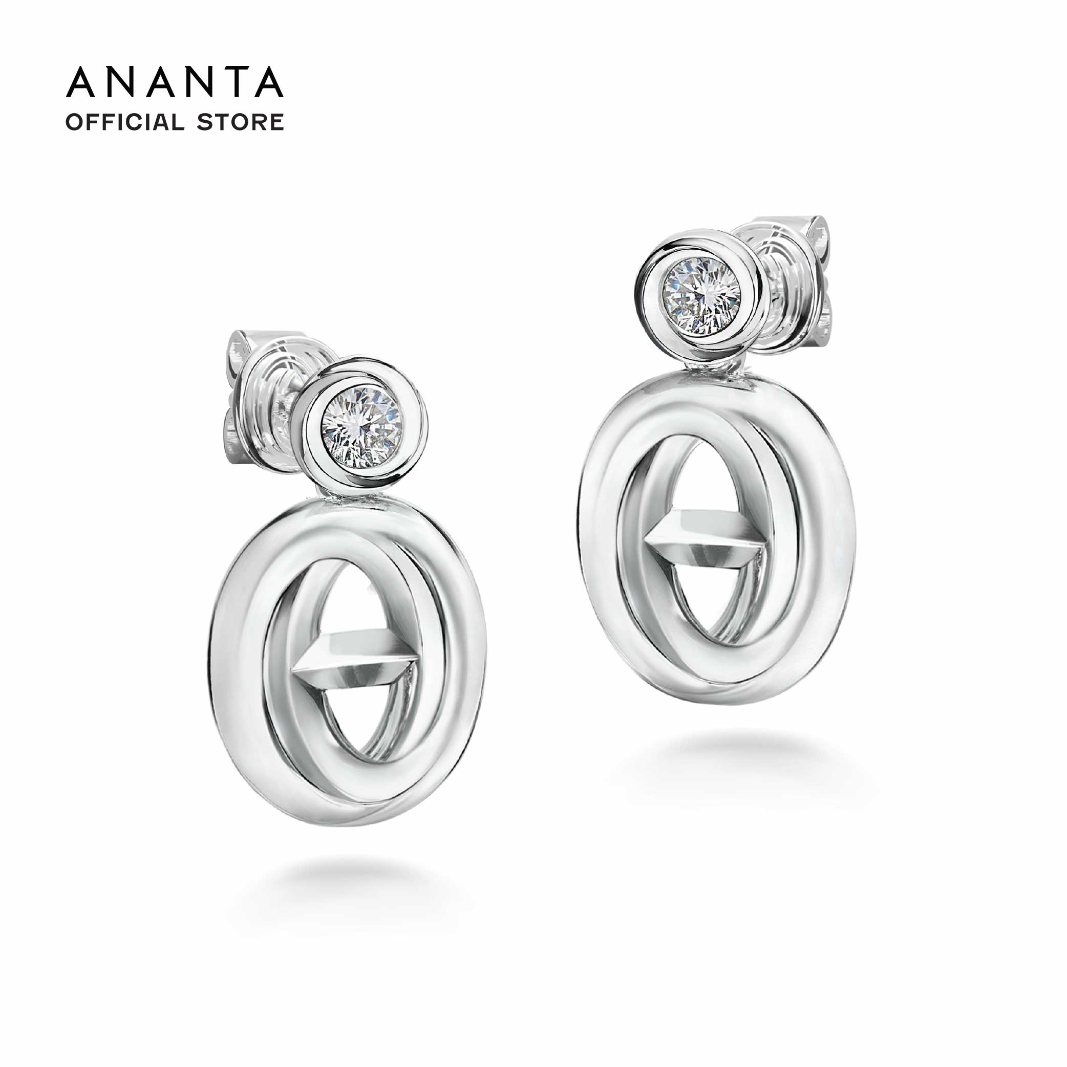 ANANTA Marque Drop Earrings, Lab-Grown Diamond Earrings, Silver Plated White Gold ราคา 8,900 บาท*ส่งฟรี