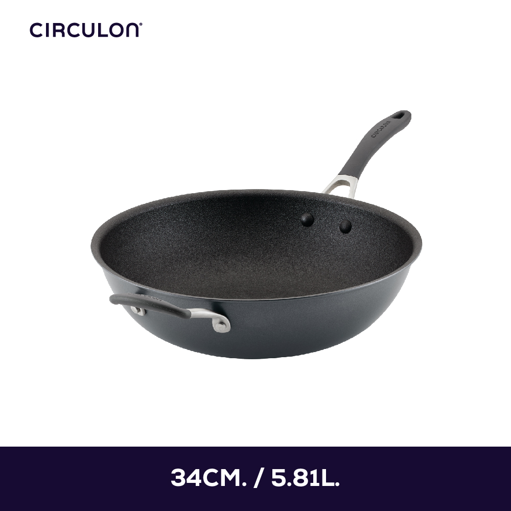 CIRCULON A1-SERIES 34CM/13.25" OPEN STIRFRY W/HH, GRAPHITE ราคา 2,879 บาท*ส่งฟรี