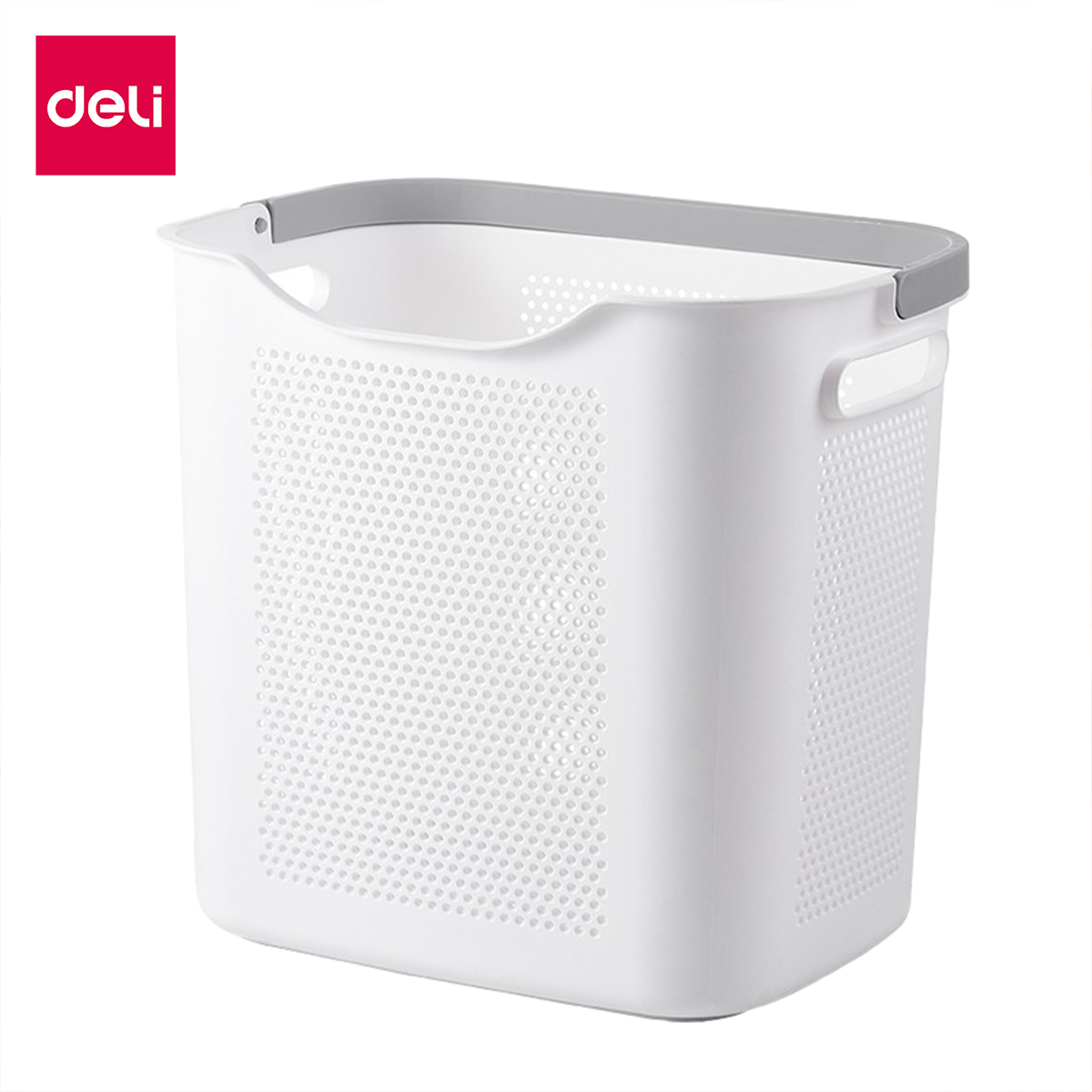 Deli ตะกร้าใส่ผ้า ตะกร้าอเนกประสงค์ ตะกร้าใส่ของ ตะกร้าหูหิ้ว ตะกร้า ดีไซน์สวย บรรจุผ้าได้เยอะ มีหูหิ้ว มีรูระบายอากาศ ทนทาน clothes basket ราคา 238 บาท*ส่งฟรี