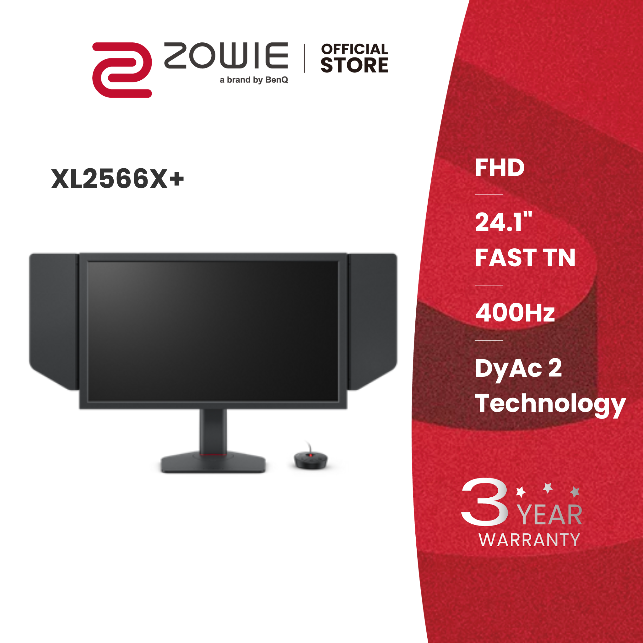 ZOWIE XL2566X+ 24.1นิ้ว Fast TN 400Hz DyAc™2 Esports Gaming Monitor (จอเกมมิ่ง 400hz, จอคอมเล่นเกม) ราคา 25,500 บาท*ส่งฟรี