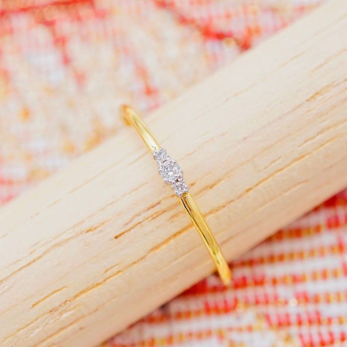 [Pcpy Jewelry] Genuine Diamond Ring 💎 Belgian Cut Diamond, 100% Water, 9K Gold (37.5% Gold Content), Available for Sale, Comes with a Warranty Card [9Kprb305] ราคา 4,390 บาท*ส่งฟรี