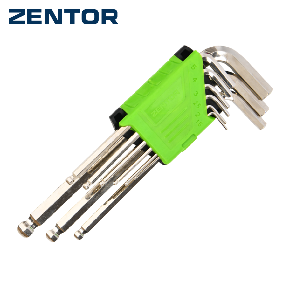 Zentor Hex Key Set, 9-Piece Hex Wrench Set, Short-Long, Cr-V, Durable, Rust-Proof, Easy to Use. Hex Key Set ราคา 49 บาท*ส่งฟรี
