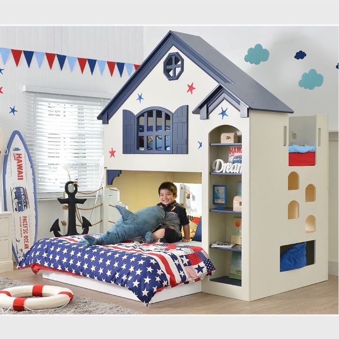 เตียงบ้านสองชั้น เตียงสองชั้น ราคาเฉพาะตัวบ้านและแถมฟูกด้านบน ไม่รวมฟูกและฐานเตียงด้านล่าง กรุงเทพและปริมณฑลส่งประกอบฟรี ราคา 27,900 บาท*ส่งฟรี