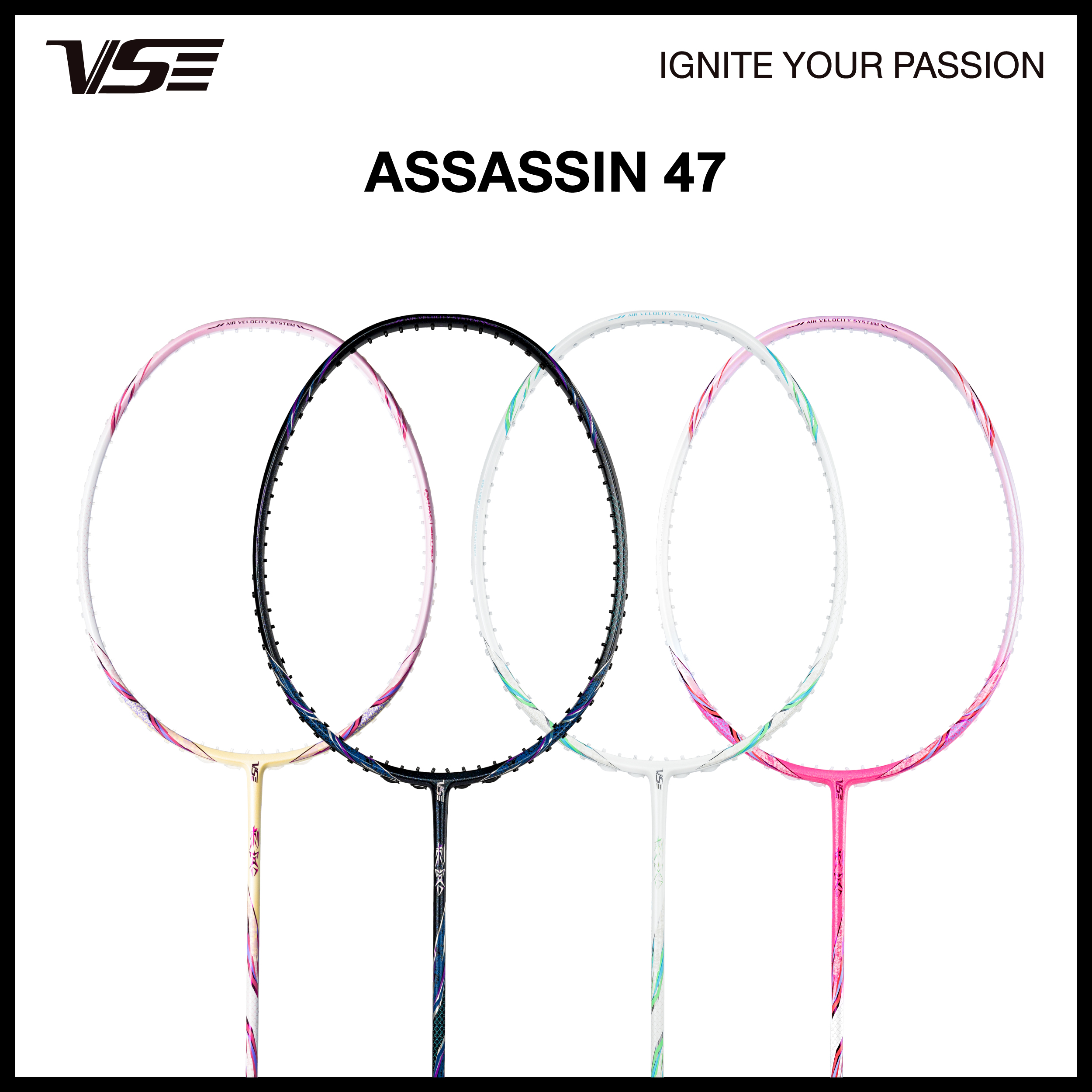 Vs Badminton Racket, Model Assassin47, Free Grip + String + Case ราคา 2,576 บาท*ส่งฟรี