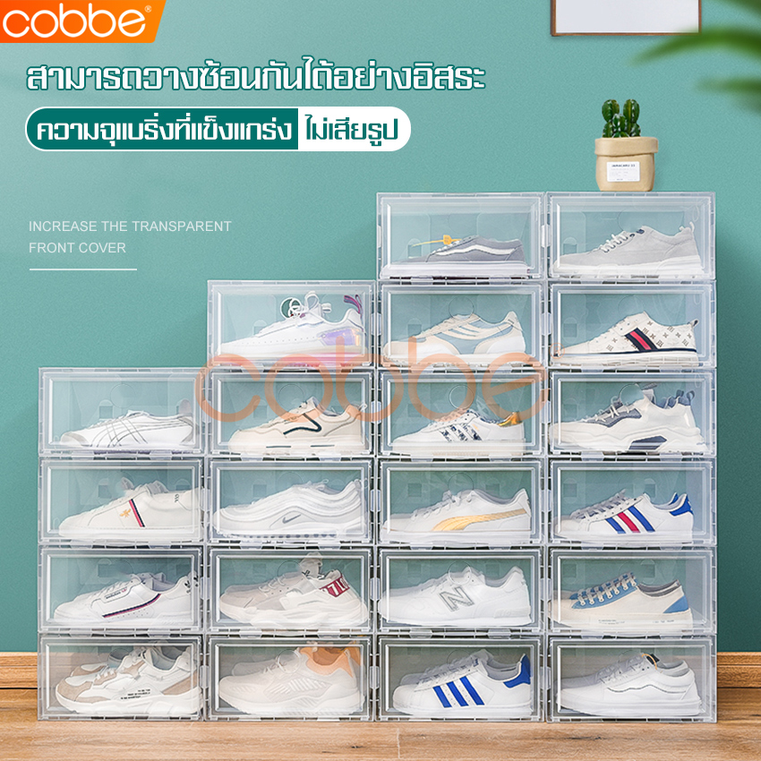 Shoe box, shoe box, clear plastic shoe box, shoe rack, 3 colors available ราคา 69 บาท*ส่งฟรี