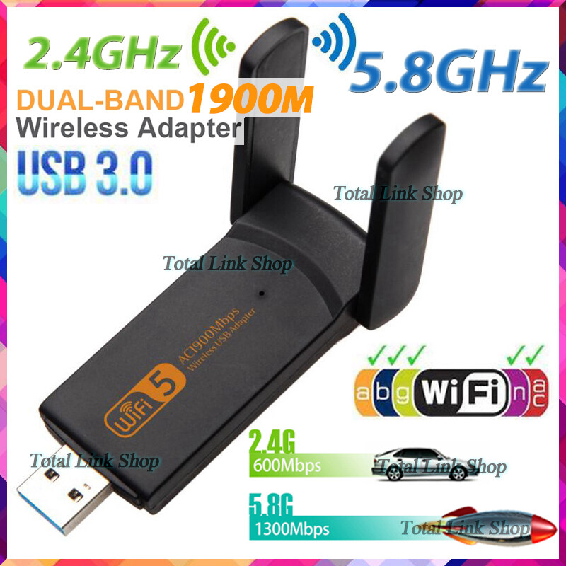 ภาพประกอบคำอธิบาย ⚡ตัวรับ Wifi แรง!!⚡1900M USB 3.0 [2.4GHz/ 5.8GHz]  [มี 2 รุ่นให้เลือก รุ่น 1200Mbps กับ1900Mbps]Wi-Fi มาตรฐาน 802.11ac Dual Band อะแดปเตอร์ไร้สาย เสาคู่[4]