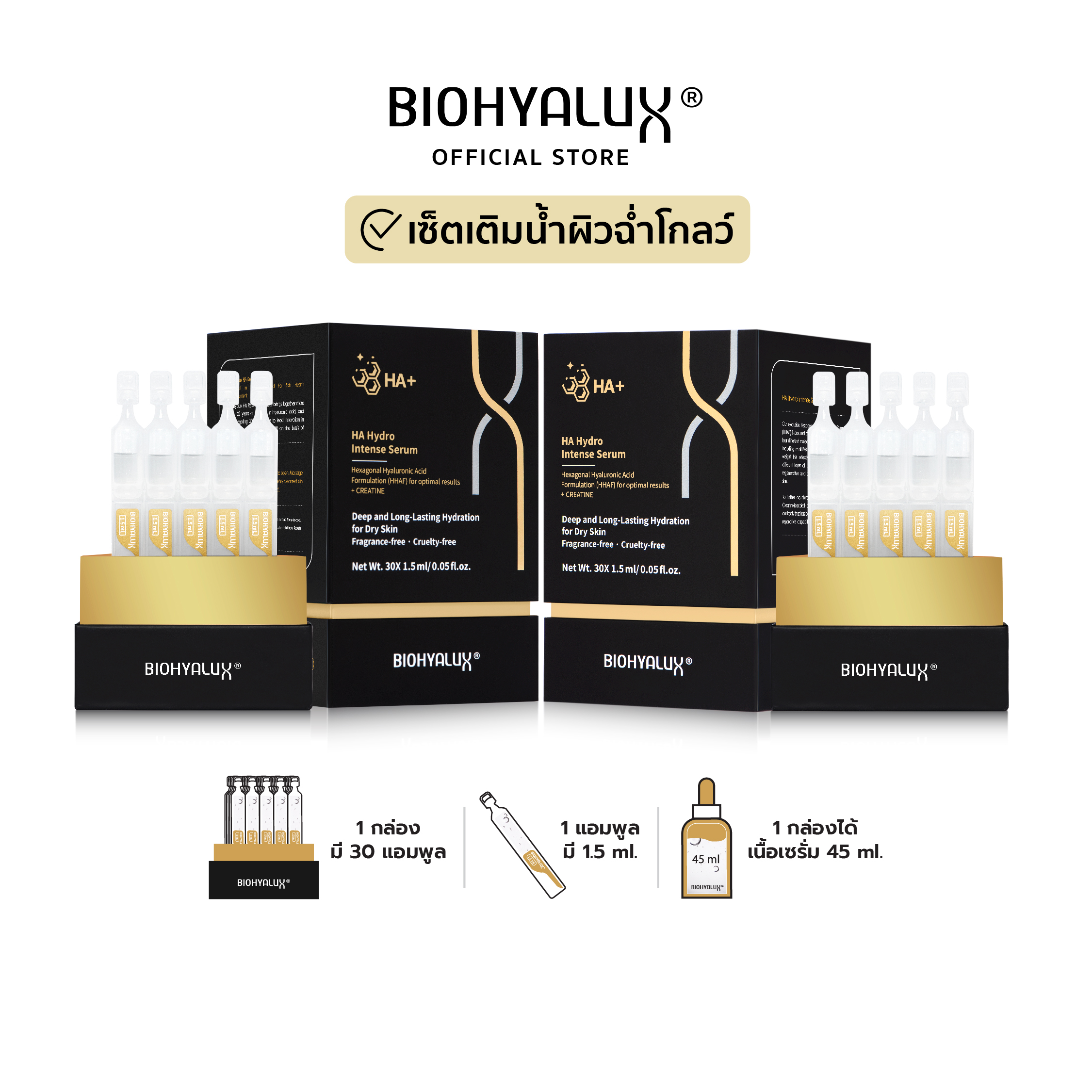 Biohyalux เซรั่มหน้าใส,ไฮยา 2 กล่อง