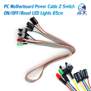 ภาพหน้าปกสินค้าPC Motherboard Power Cable 2 Switch ON/OFF/Reset LED Lights ปุ่ม เปิด/ปิด PC เคส ที่เกี่ยวข้อง