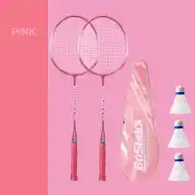 ภาพขนาดย่อของสินค้าไม้แบดมินตัน (1 คู่ ฟรีลูกแบด 3 ลูก )  Badminton racket พร้อมกระเป๋า สินค้าพร้อมส่งทันที