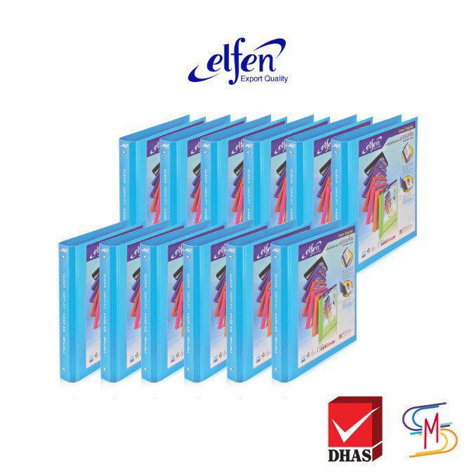 (แพ็ค12ชิ้น) Elfen เอลเฟ่น แฟ้ม แฟ้มโชว์เอกสาร คลิป 3 ห่วง No.4443 A4 จำนวน 12 ชิ้น