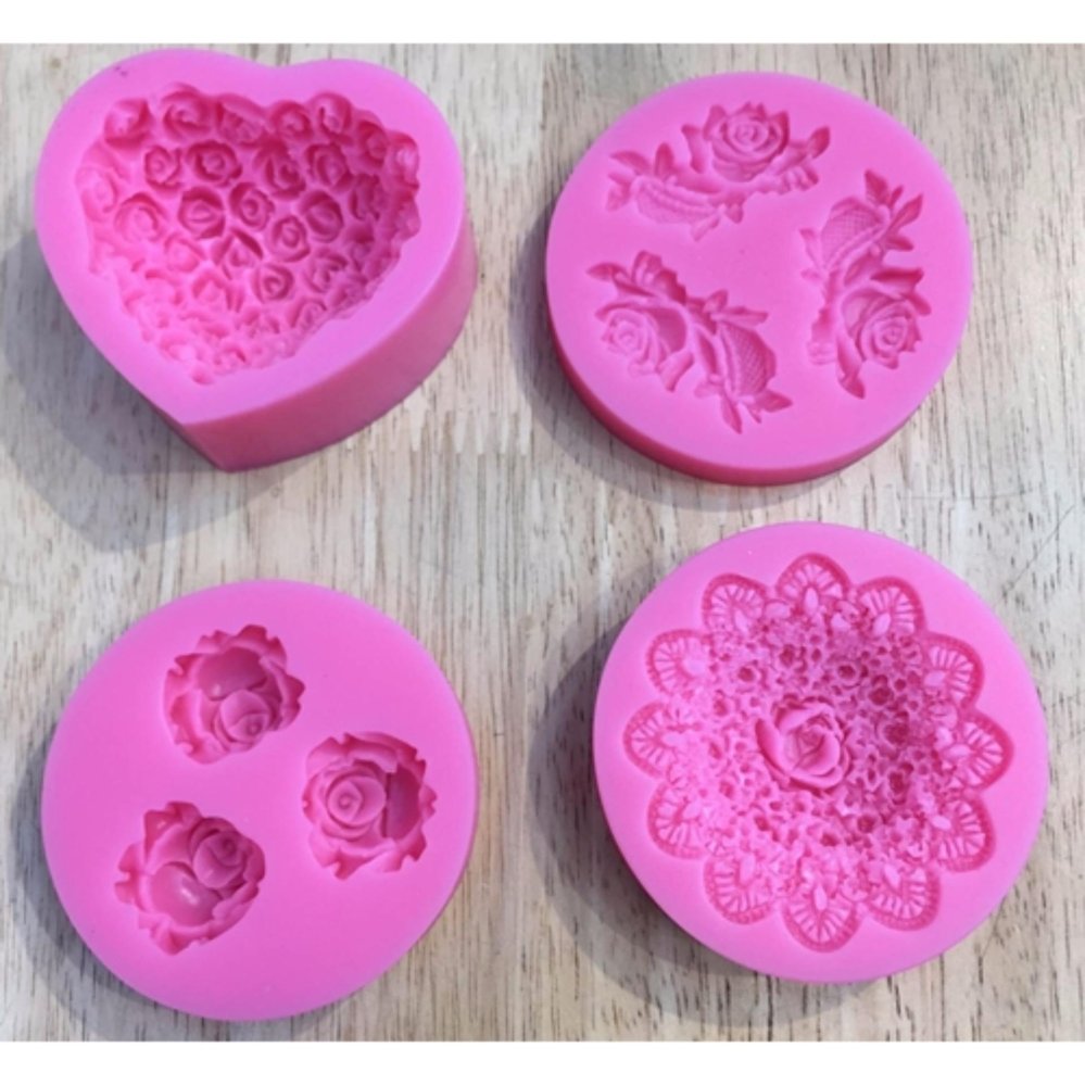 แม่พิมพ์ Fondant แม่พิมพ์ 3 D.เซต 4 ชิ้น 4 ลาย สำหรับพิมพ์สบู่  ฟองดองแต่งหน้าเค้ก คุ๊กกี้ เทียนหอม ช็อกโกแลต วัสดุคุณภาพส่งออก