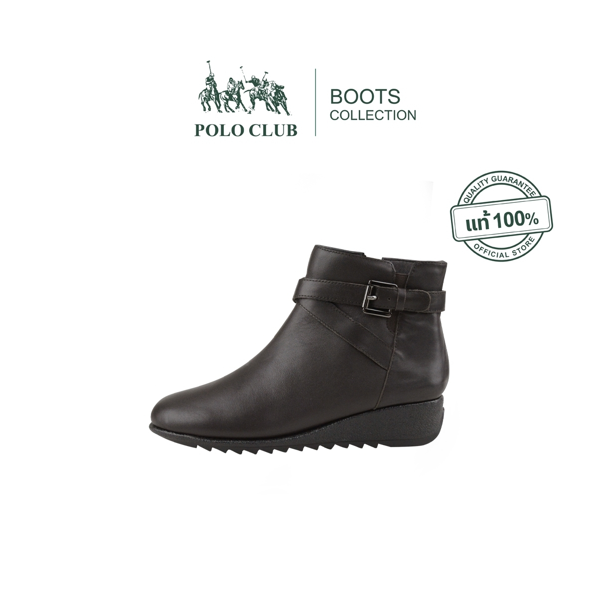 Polo Club Genuine Leather Boots, Model Bo-1987, Brown, Height 1.75 Inches. | Women's Boots Fashion Shoes 100% Genuine Leather, Comfortable to Wear ราคา 3,640 บาท*ส่งฟรี