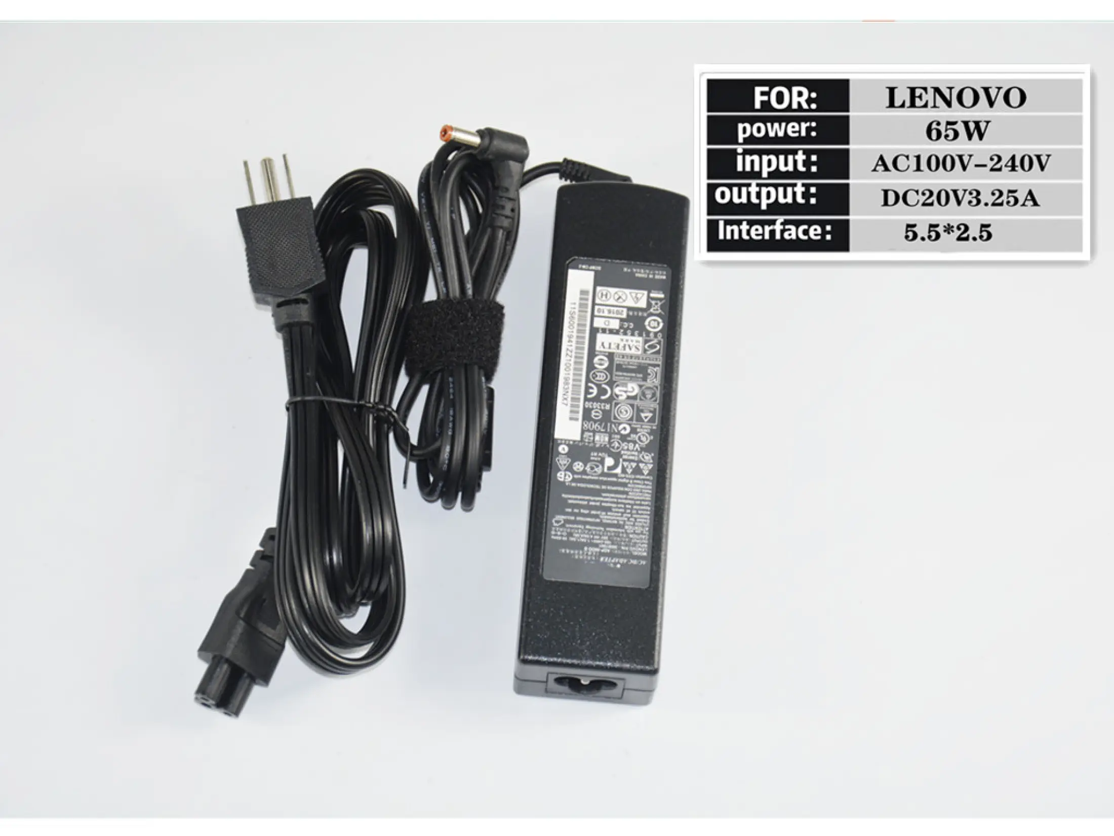 รูปภาพของ IT Adapter Notebook อะแดปเตอร์ For LENOVO 20V 3.25A หัว 5.5*2.5 (สีดำ)
