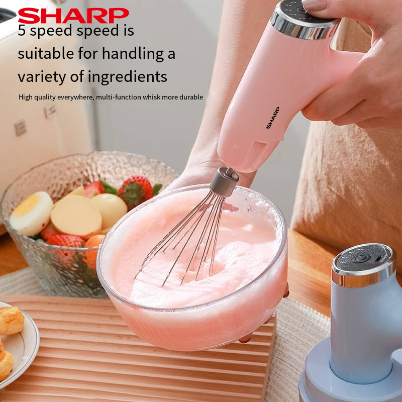 SHARP เครื่องตีไข่ไฟฟ้าไร้สาย เครื่องผสมอาหาร เครื่องตีแป้ง เครื่องตีไข่ เครื่องปั่นมือ ตีไข่ ตีวิปครีม เครื่องตีฟองนมไร้สาย Food Mixer เครื่องปั่นผสมแป้งไฟฟ้า เครื่องผสมอาหาร ราคา 512 บาท*ส่งฟรี