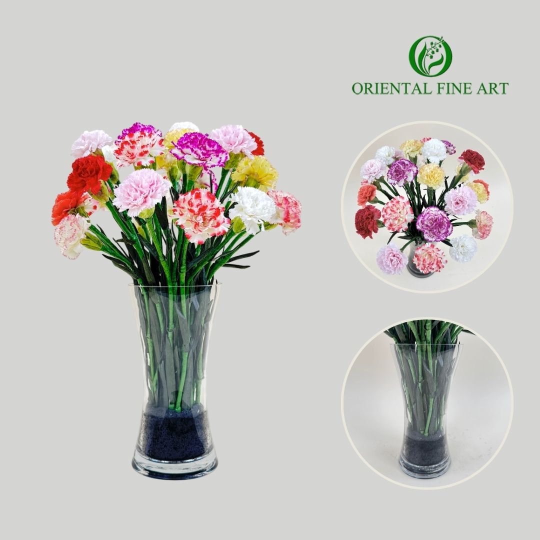 ดอกคาร์เนชั่นปลอมพร้อมแจกันจัดสำเร็จ แจกันดอกไม้ปลอมจัดผสมสี ดอกไม้ตกแต่งบ้าน ราคา 4,500 บาท*ส่งฟรี