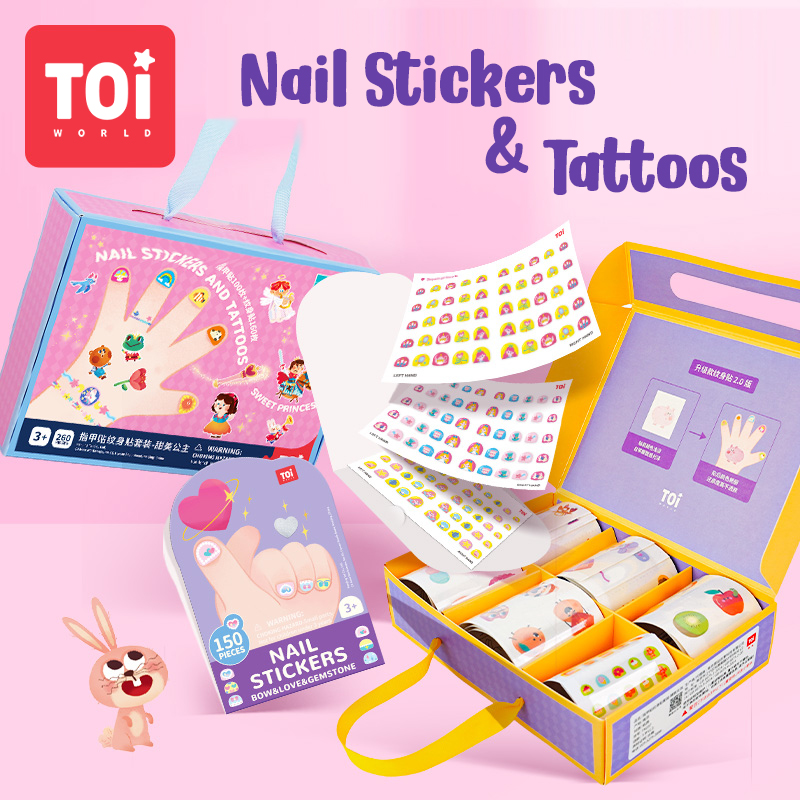 TOi Nail Stickers And Tattoos ชุดสติ๊กเกอร์แทททู+ติดเล็บ สำหรับเด็ก ราคา 365 บาท*ส่งฟรี