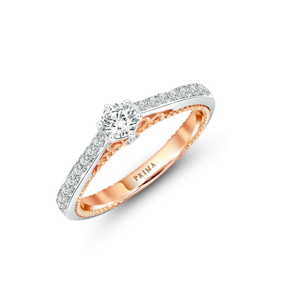 PRIMA แหวนเพชรน้ำ 99 ตัวเรือน 18K สี WG+RG General 600R0694-01 ราคา 69,000 บาท*ส่งฟรี