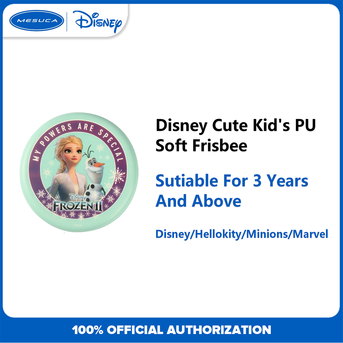 Mesuca Disney Hellokity Minions Marvel Children's PU Soft Frisbee Kid’s Flying Discs ราคา 119 บาท*ส่งฟรี