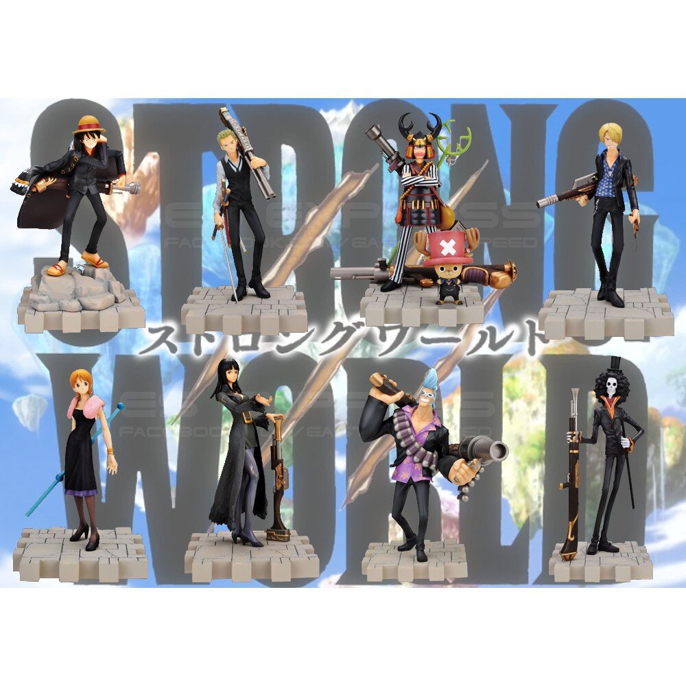 โมเดลฟิกเกอร์ อาร์ตทอย กล่องสุ่มของสะสม Straw Hat Pirates Strong World Set ของแท้ JP แมวทอง - Ichiban Kuji Banpresto [โมเดลวันพีช] (9 ตัว)