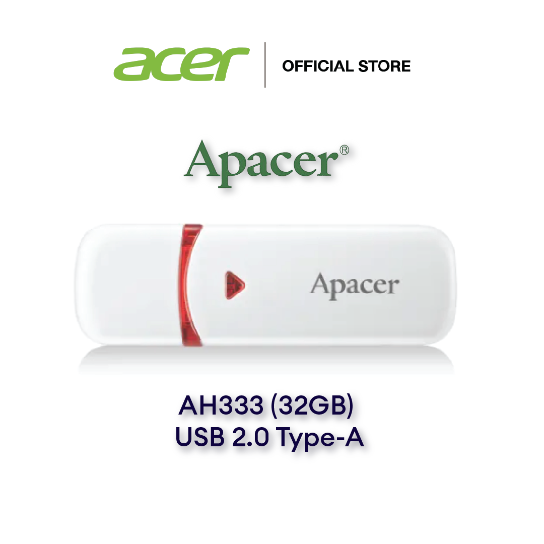 Apacer AH333 (32GB) HANDY DRIVE/ USB 2.0 Type-A (AP32GAH333-1) ราคา 109 บาท*ส่งฟรี