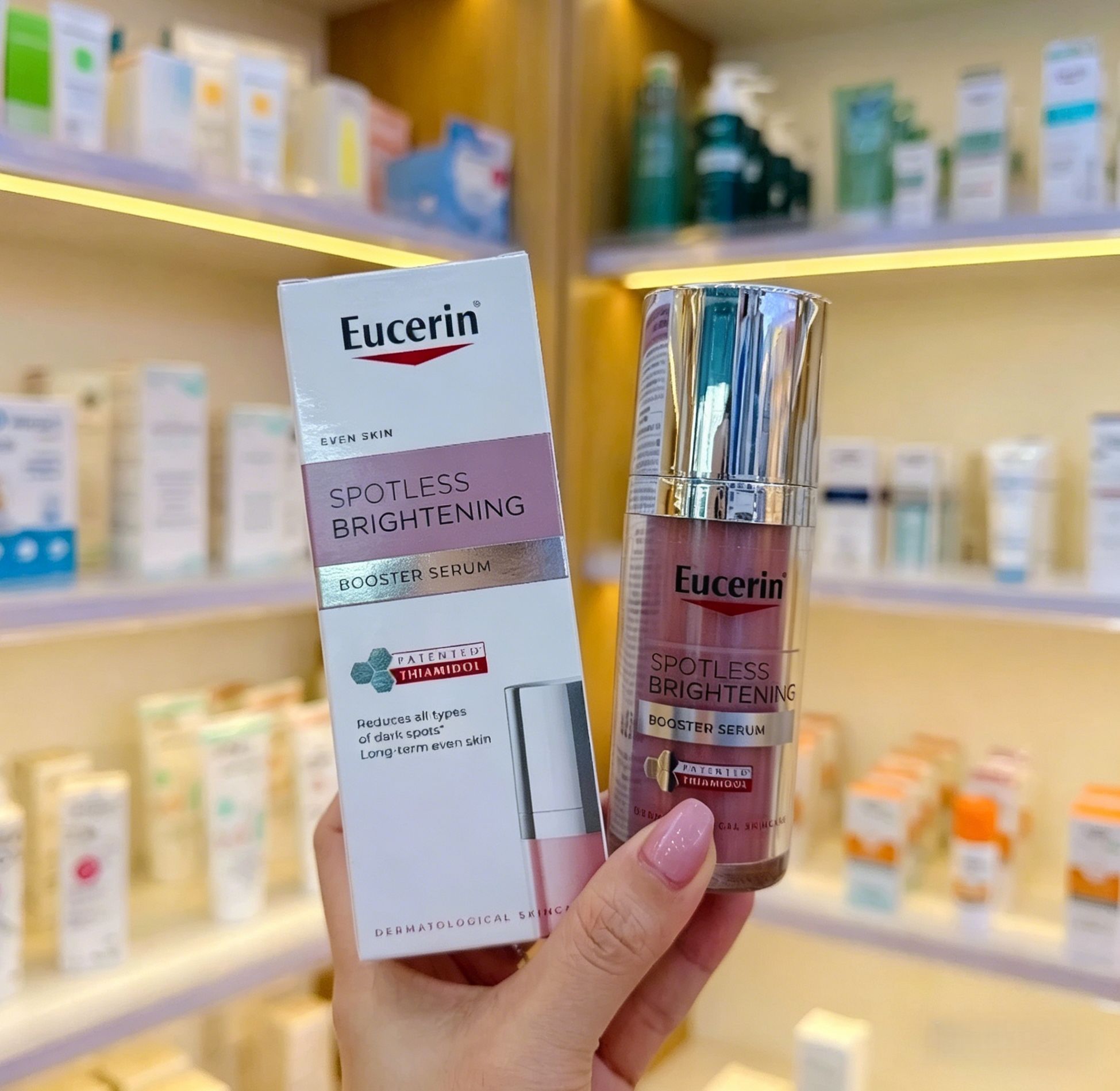 【Fast Delivery】Eucerin Spotless Brightening Thiamidol Booster Serum 30 ml Inhibits Blemishes, Freckles, Dark Spots, and Makes the Skin Even. Brightens the Skin and Shows Results Quickly. ราคา 545 บาท*ส่งฟรี